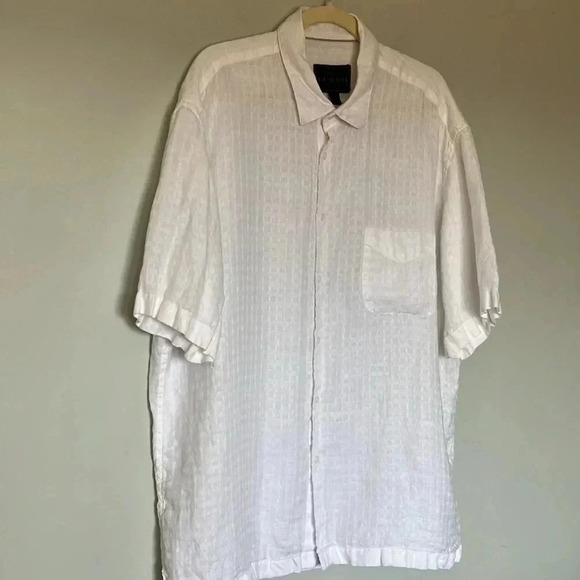 Jos. A. Bank  Reserve 100% linen white textured short sleeves button down shirt - Picture 5 of 7
